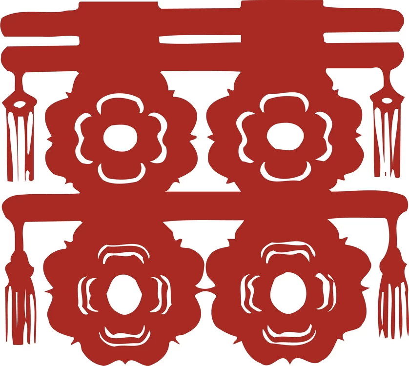 中国风中式传统喜庆民俗人物动物窗花剪纸插画边框AI矢量PNG素材【2749】
